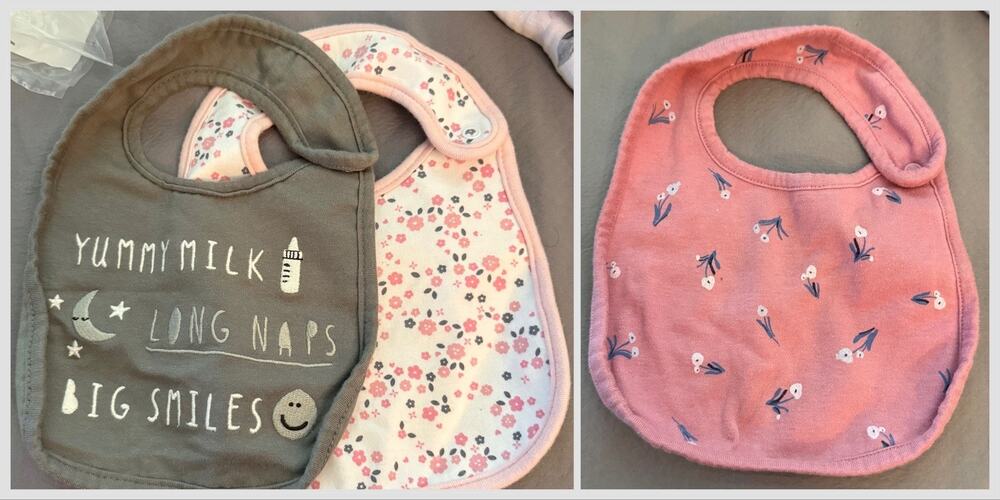 Carter’s Just One You/Simple Joys Baby Girl Teething Drool Bibs, Water Resistant